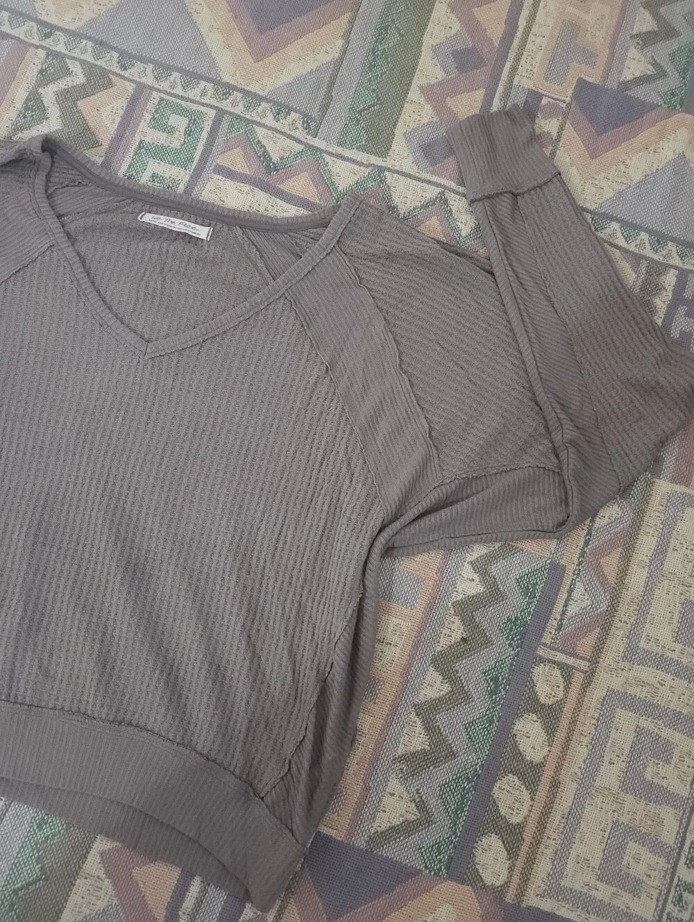 Free People Santa Clara Long Sleeve Thermal Top Size Small